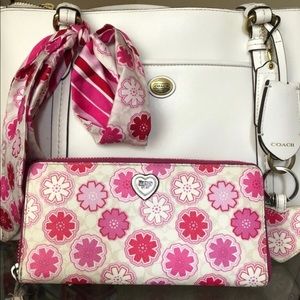 Coach purse, wallet, scarf and key chain